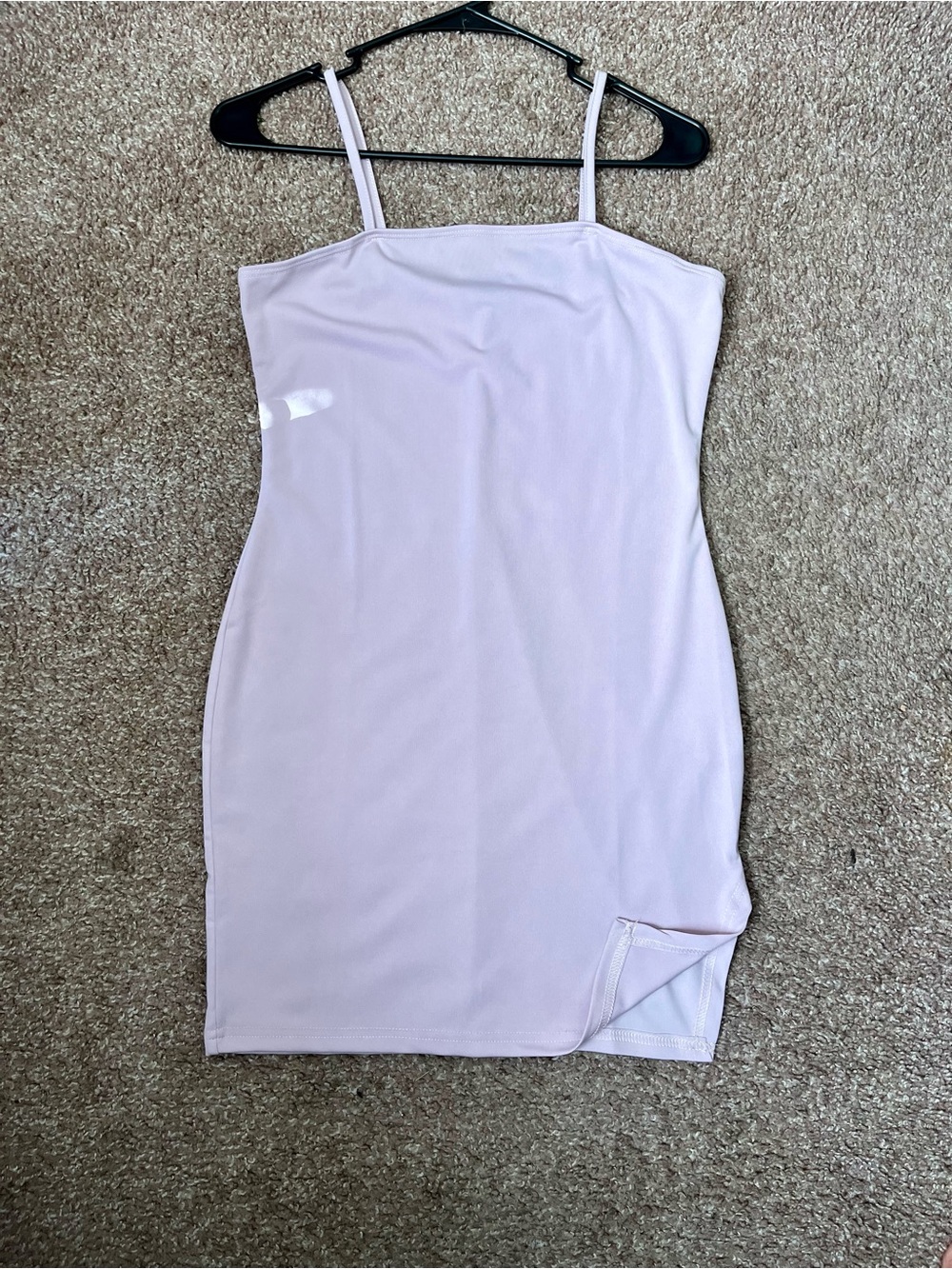 SHEIN Soft Lavender Spaghetti Strap Bodycon Mini Dress